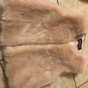 Pink fur vest